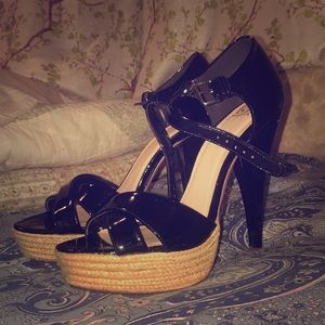 Black Open-Toed Platforms